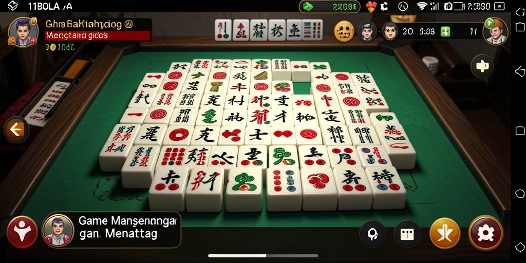 Tampilan gameplay 11BOLA yang menampilkan suasana Mahjong yang mendebarkan.