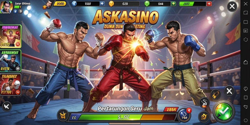 Tampilan gameplay pertarungan yang seru di <strong>ASKASINO</strong> dengan aksi yang mendebarkan.