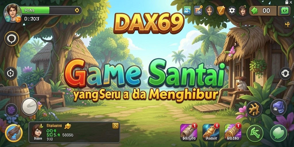 Tampilan menarik dari gameplay DAX69 dengan karakter yang ceria.