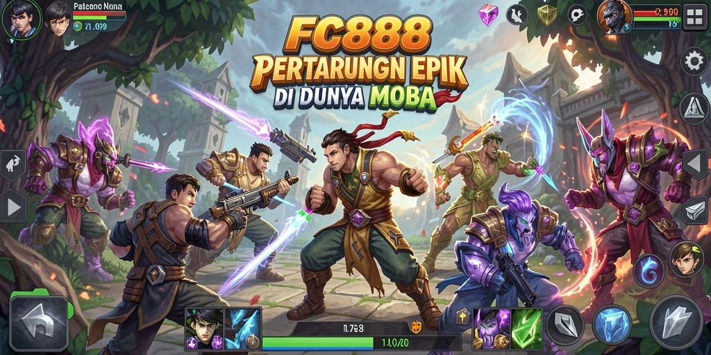 Tampilan gameplay seru dalam FC888 yang menunjukkan pertarungan epik.