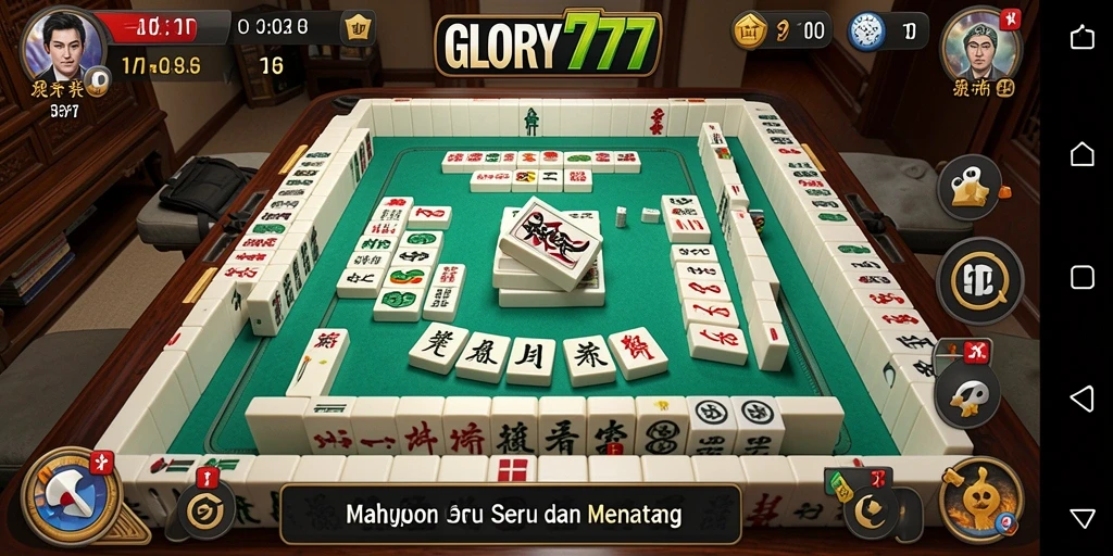 Tampilan gameplay Mahjong yang seru dari GLORY777.