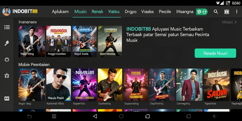 Tangkapan layar gameplay INDOBIT88 menunjukkan berbagai fitur musik yang interaktif.