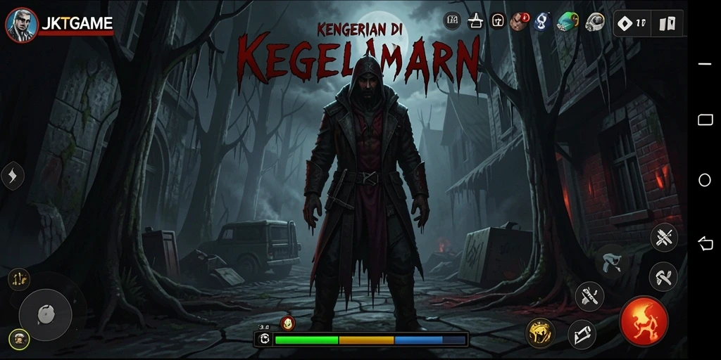 Screenshot JKTGAME menampilkan suasana mencekam yang menggugah rasa takut.