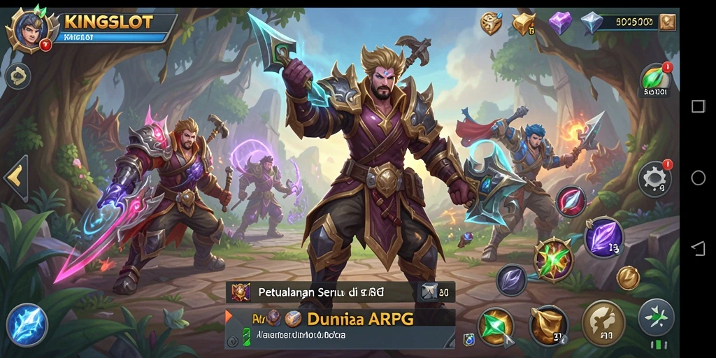 Tampilan gameplay KINGSLOT dengan aksi ARPG yang seru.