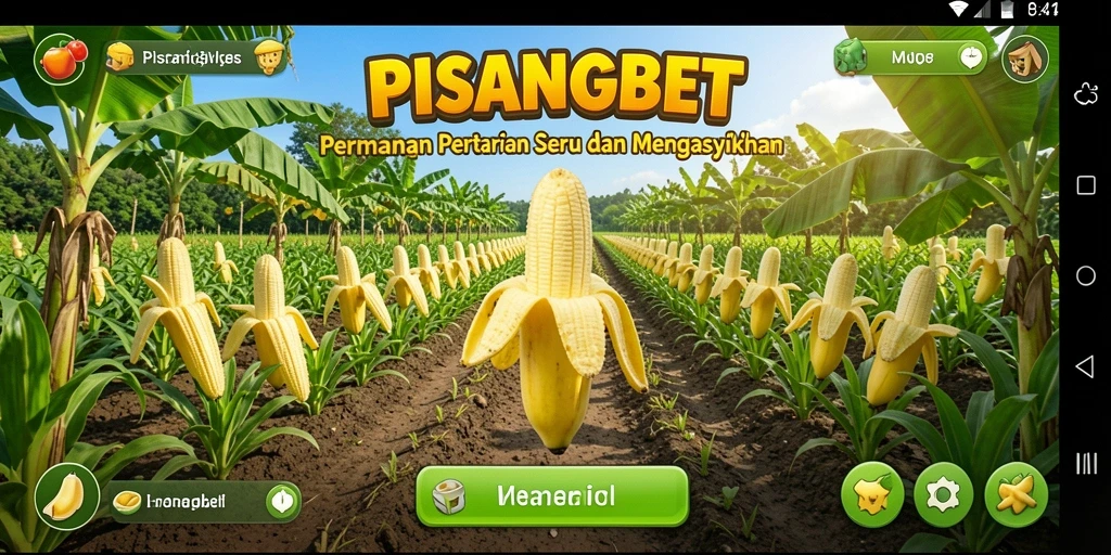 Tampilan gameplay PISANGBET yang menampilkan ladang pertanian yang subur.