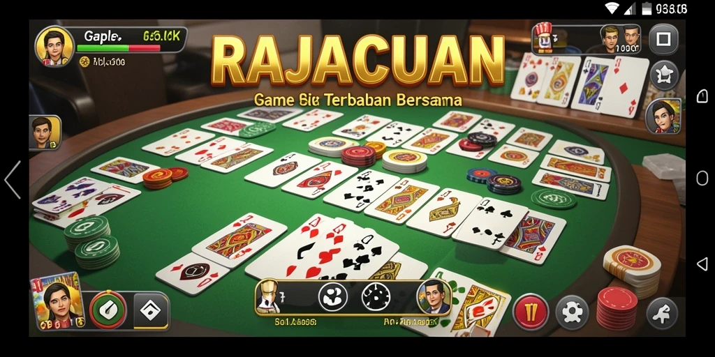Tampilan gameplay seru di RAJACUAN saat bermain Gaple.