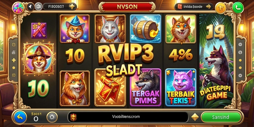Screenshot RVIP3 menampilkan gameplay slot yang menarik.